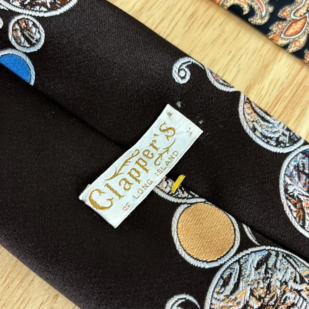 Bundle 4 VINTAGE ties from Clappers wide ties includes 2 Silk LIBERTY OF LONDON